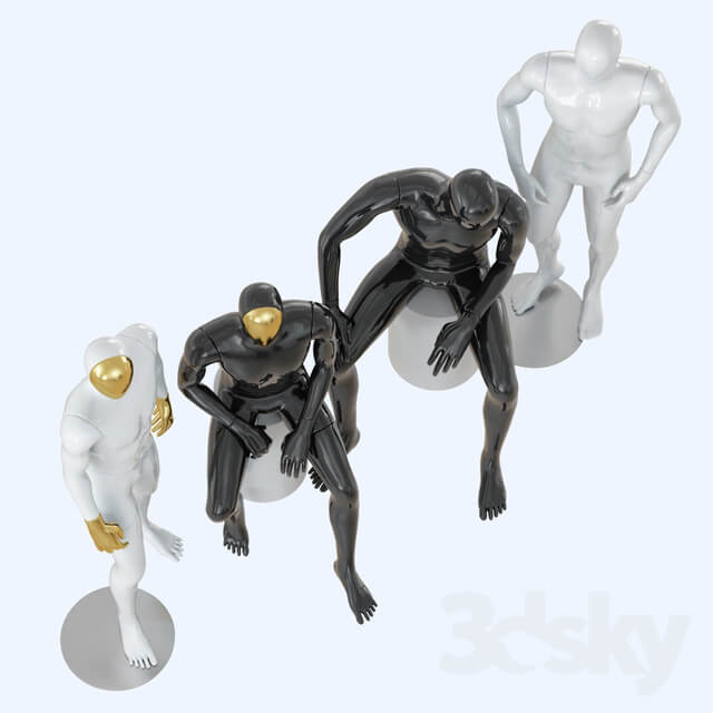 Four abstract male mannequins 32
