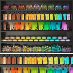 Set of multi colored cosmetics. Beauty saloon 3D Models 