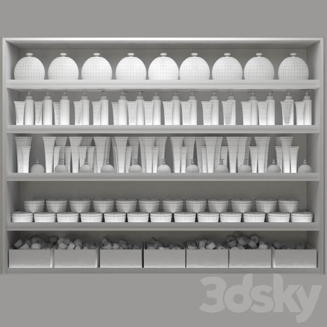 Set of multi colored cosmetics. Beauty saloon 3D Models