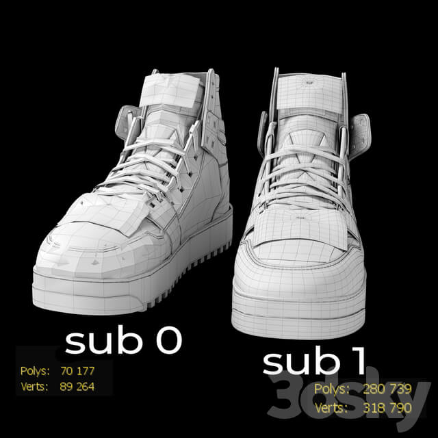 off white court 3.0 Footwear 3D Models