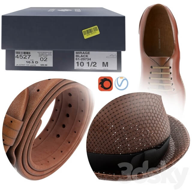 Cloth set Footwear 3D Models