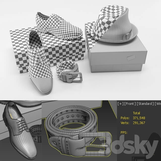 Cloth set Footwear 3D Models