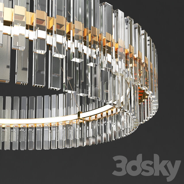 Collection of Modern Crystal Chandelier Pendant light 3D Models