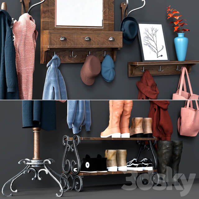 Hall Pottery Barn MORAN COLLECTION 3D Models