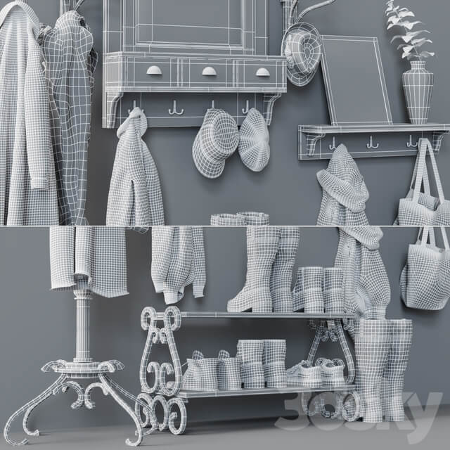 Hall Pottery Barn MORAN COLLECTION 3D Models