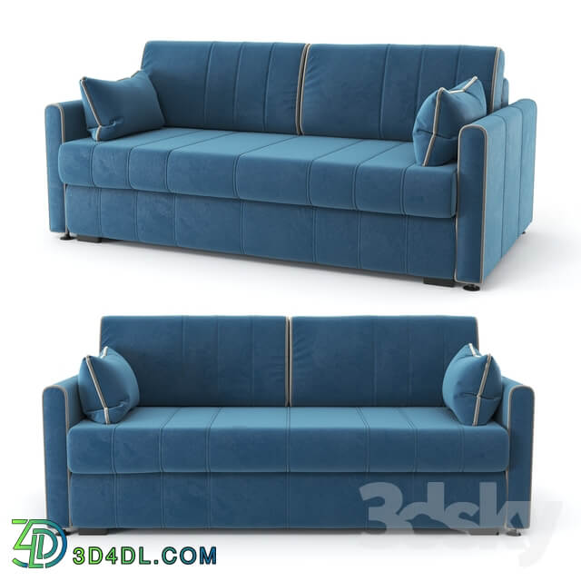 Straight blue Rimmini sofa bed velor