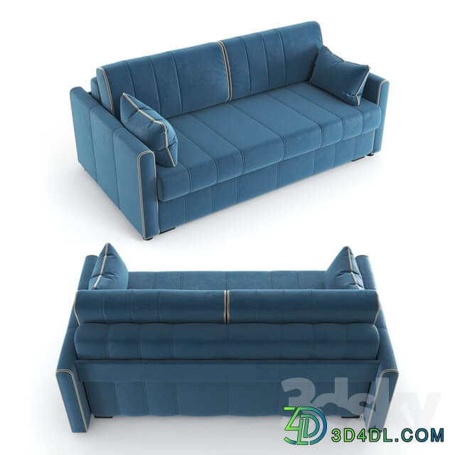 Straight blue Rimmini sofa bed velor