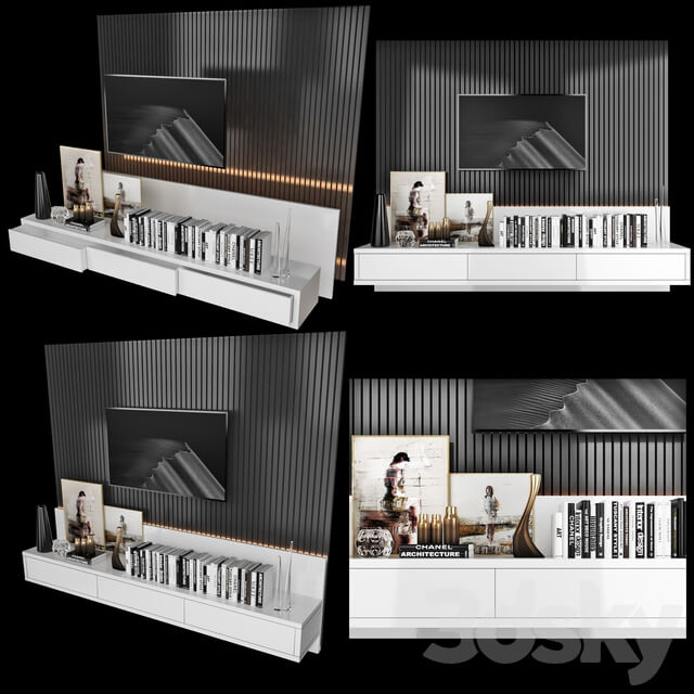 TV Wall set 18 3D Models