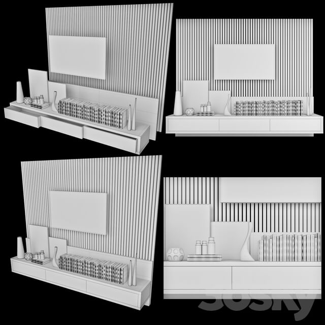 TV Wall set 18 3D Models