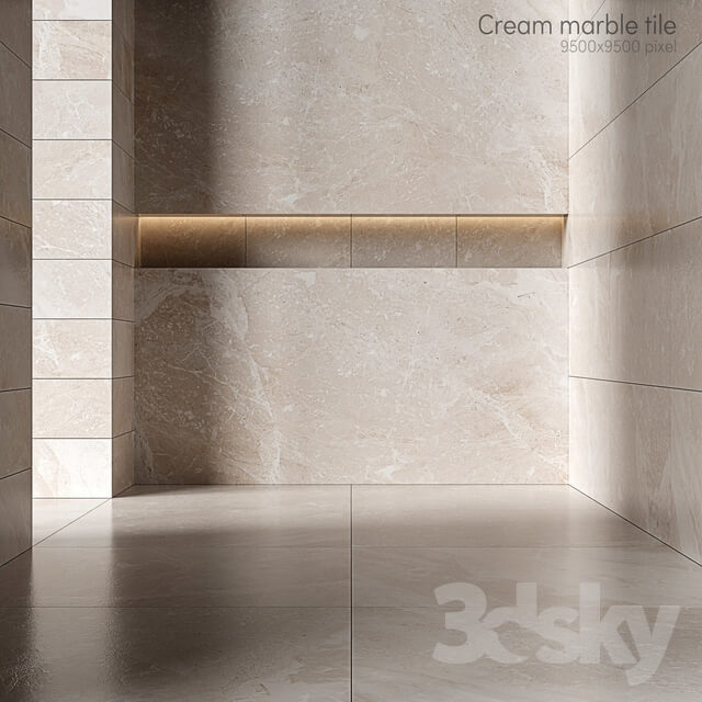 Cream marble tiles