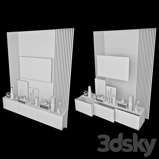 TV Wall set 20 3D Models