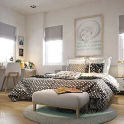 3D Interior Scenes File 3dsmax Model Bedroom Girl 200 By DoManh 