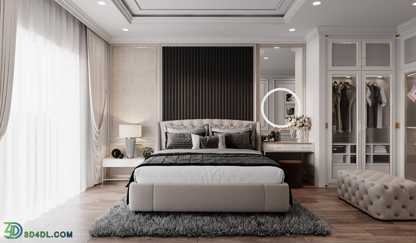 3D Interior Scenes File 3dsmax Model Bedroom 347 By NguyenDucThuan