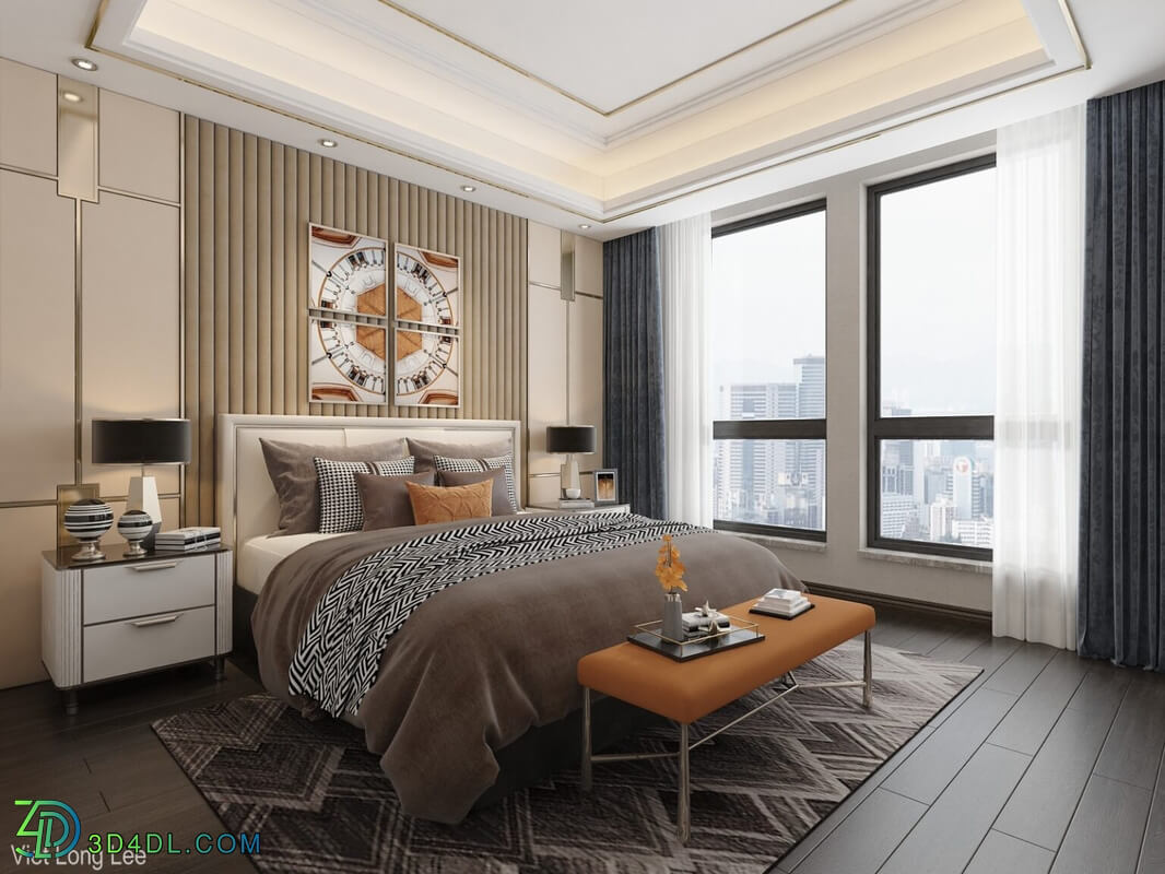 3D Interior Scenes File 3dsmax Model Bedroom 437 By Viet Long Lee