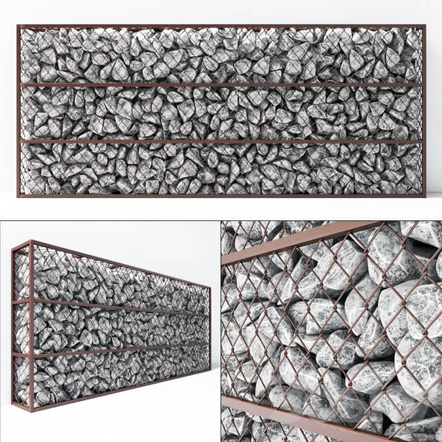 Gabion stone big Gabion stone big Fence 3D Models