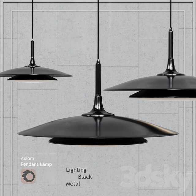 Pendant lamp Axiom Pendant black by Robert Abbey Pendant light 3D Models