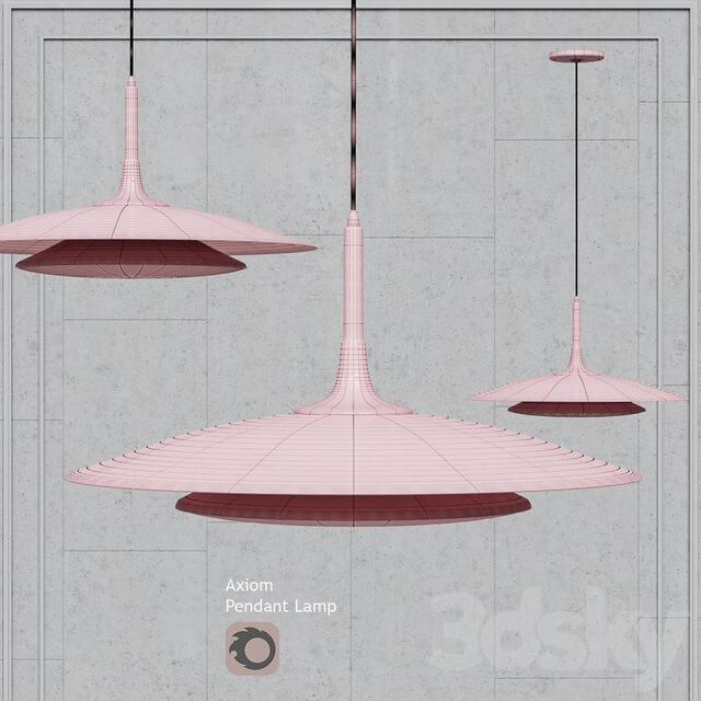 Pendant lamp Axiom Pendant black by Robert Abbey Pendant light 3D Models