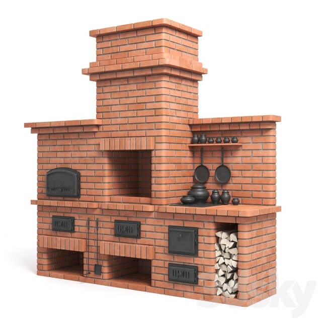 BBQ brick oven 3D Models