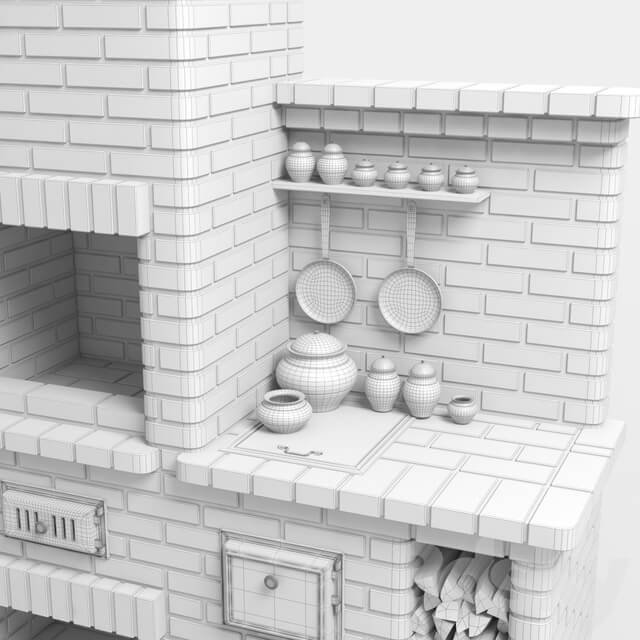 BBQ brick oven 3D Models