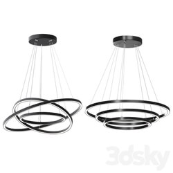 Modern 32 Inch Triple Ring LED Pendant Light Black Finish Pendant light 3D Models 