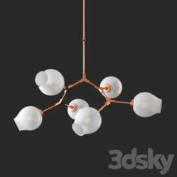 Chandelier Branching Bubble Chandelier 6 Milk Pendant light 3D Models 