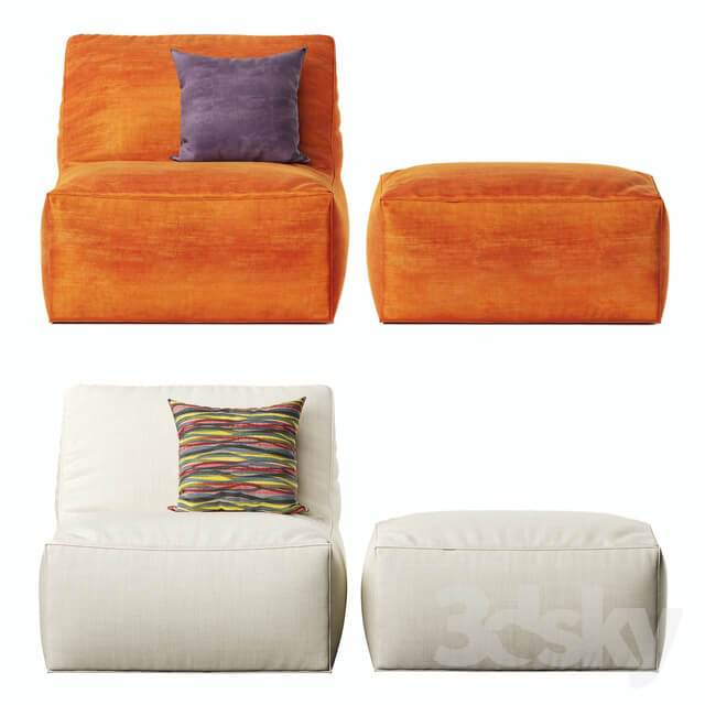 Bean bag chair with pouf Pianca Eden