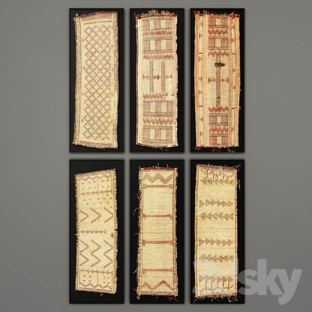Tuareg Woven Mat Art RH Collection