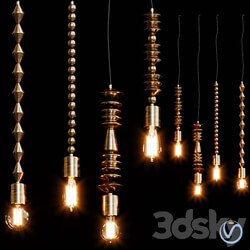 Bright Beads Wooden Lamps by Marz Designs Pendant light 3D Models 