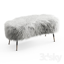 White Fauxfur Gio Ponti Stool 