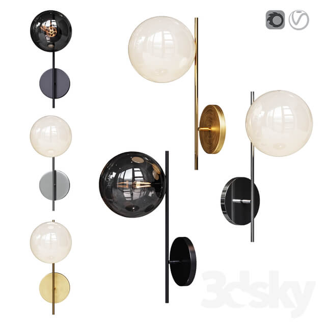 West Elm Sphere and Stem 1 Light Sconce