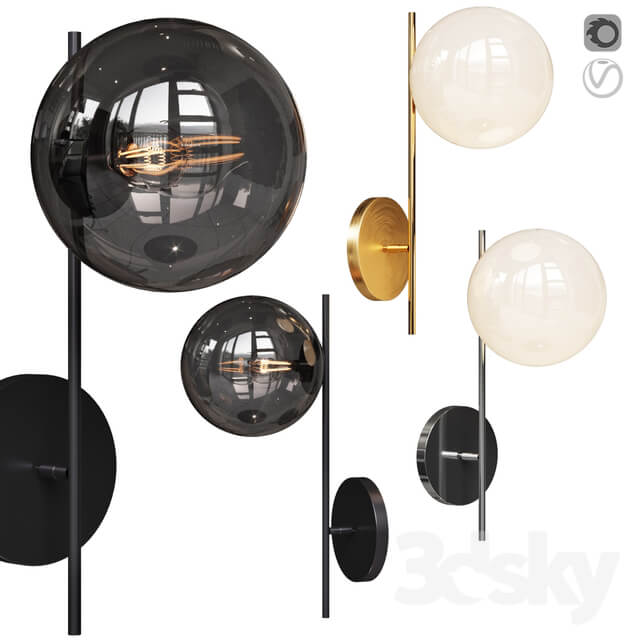 West Elm Sphere and Stem 1 Light Sconce