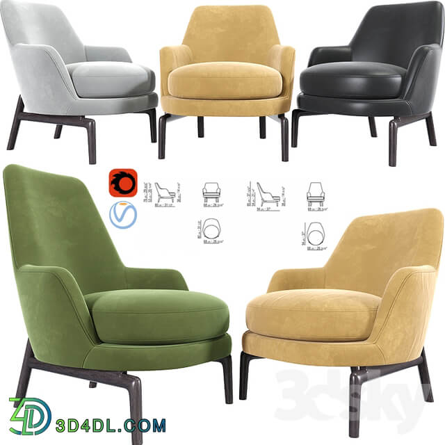 Leda Flexform Armchair Set 02