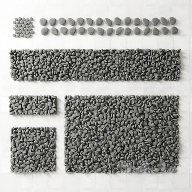 Road gray smooth pebble 3D Models