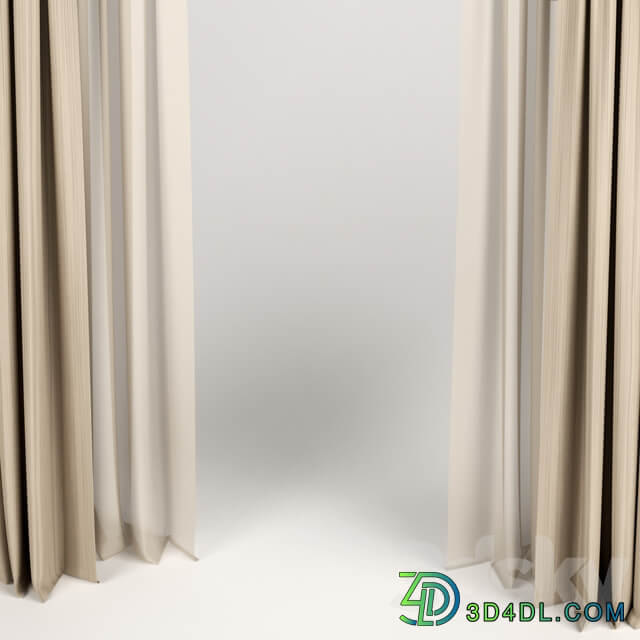 Light brown curtains with Roman and tulle.