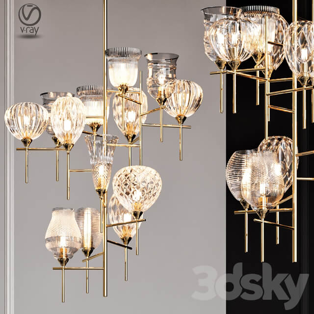 Chair Small Modern Chandeliers Pendant light 3D Models