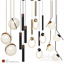 Four Pendant Lights amazing set vol12 Pendant light 3D Models 