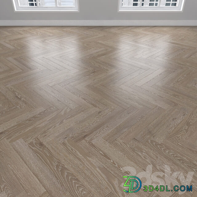 Wood Parquet Oak 3 types herringbone linear chevron.