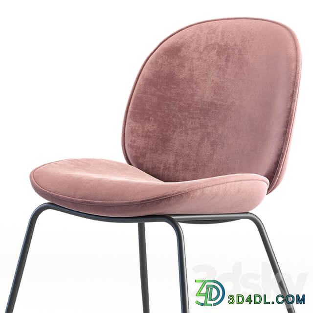 Beetle Dining Chair in GUBI Velvet and Luce