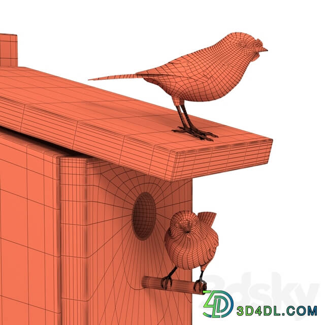 Great Tits at artificial nest Other 3D Models