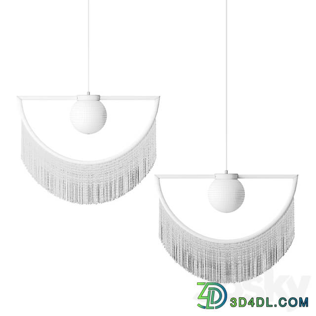 Pendant lamp with tassels Fringe Pendant light 3D Models
