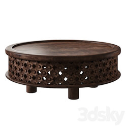 West Elm Carved Wood Coffee Table 