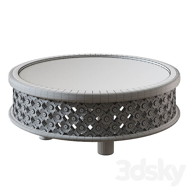 West Elm Carved Wood Coffee Table