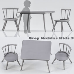 Table Chair Gray nicklas kids 3 