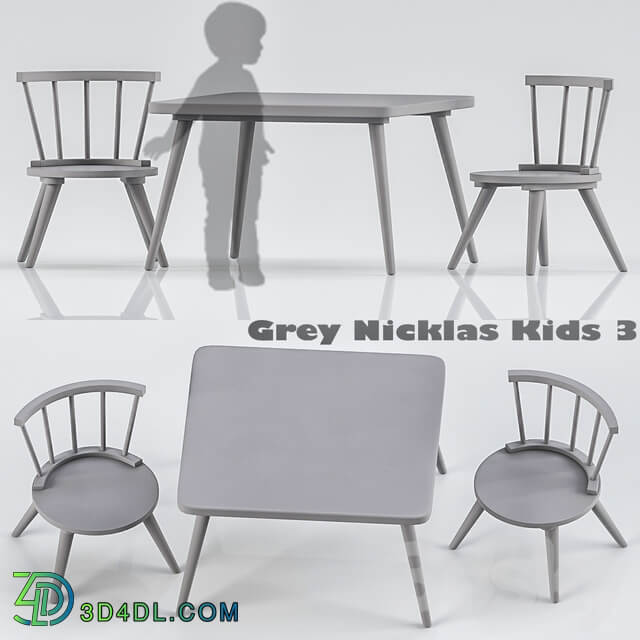Table Chair Gray nicklas kids 3