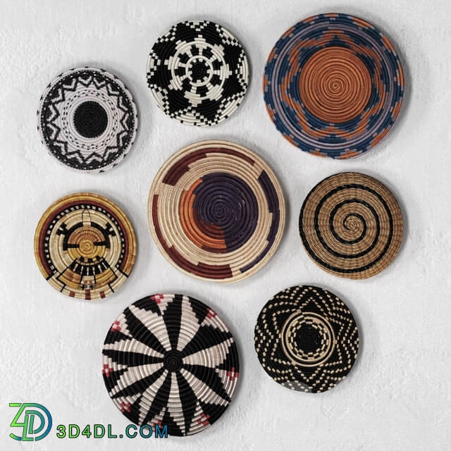 Other decorative objects Wicker African wall baskets