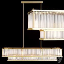 Restoration Hardware MARAIS LINEAR CHANDELIER 48 Brass Pendant light 3D Models 