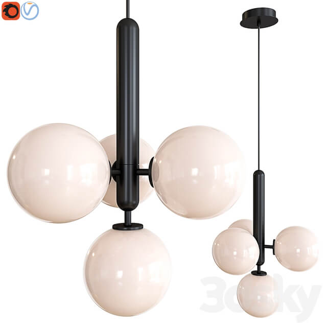 Chandelier Miira 4 pendant opal Pendant light 3D Models