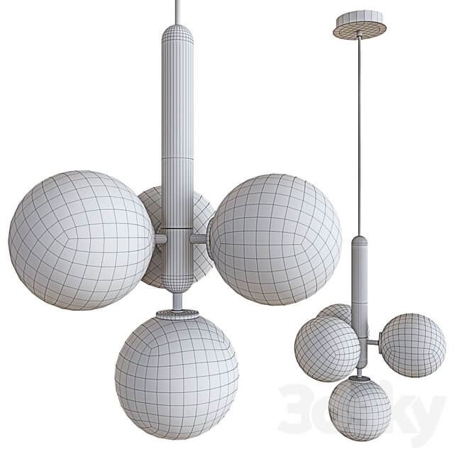 Chandelier Miira 4 pendant opal Pendant light 3D Models
