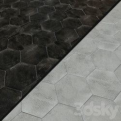 Porcelain tile EQUIPE URBAN Hexagon Melange 5 options 3D Models 