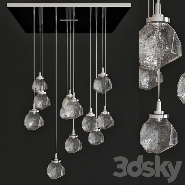 Hammerton Studio Gem Square Waterfall Pendant light 3D Models